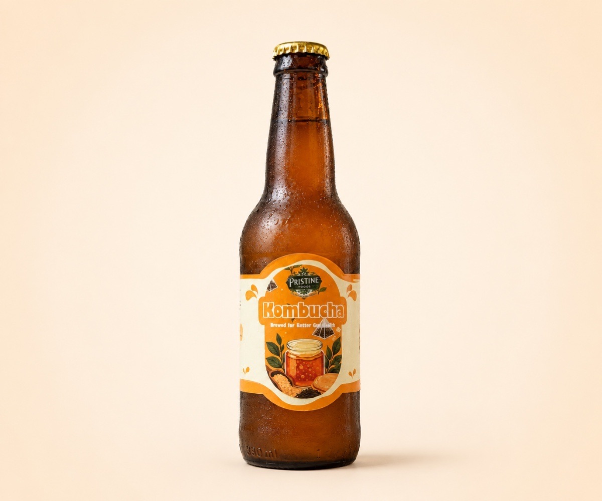 Pristine Foods kombucha culture and modern production equipment