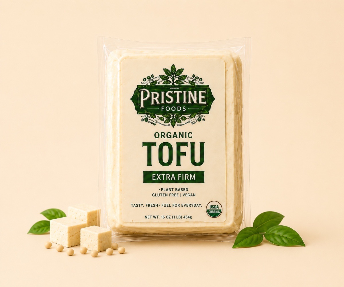 Fresh tofu being prepared in a clean production environment